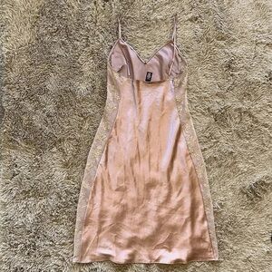 Victoria's Secret Satin Chemise in Gold and Beige